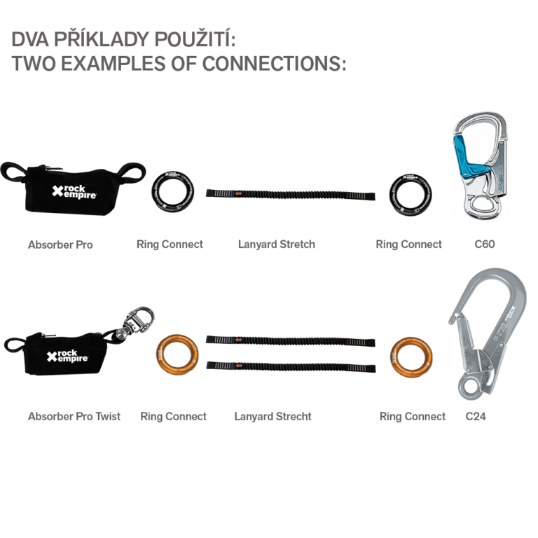 Cinta De Anclaje Elasticada Con Ojales Lanyard Stretch 150 Cm - Color: Negro