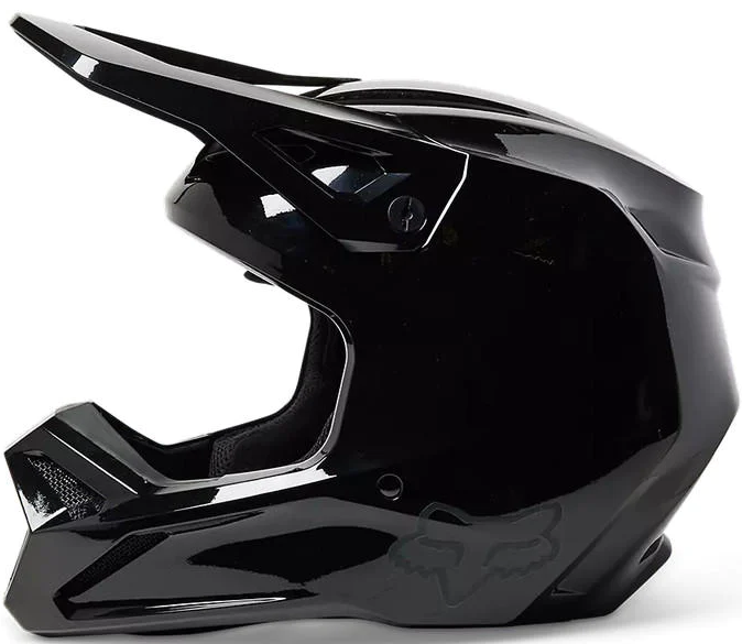 Miniatura Casco Moto  V1 Solid  - Color: Negro