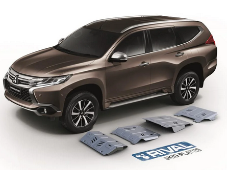 Pack De Skid Plate- Para Mitsubichi New Montero Sport 2017+ (4 Placas De Acero) -