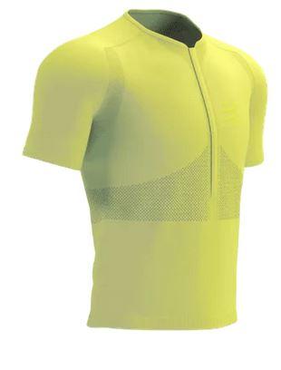 Trail Half-Zip Fitted SS Top Green Sheen/Safety Yellow - Color: Amarillo