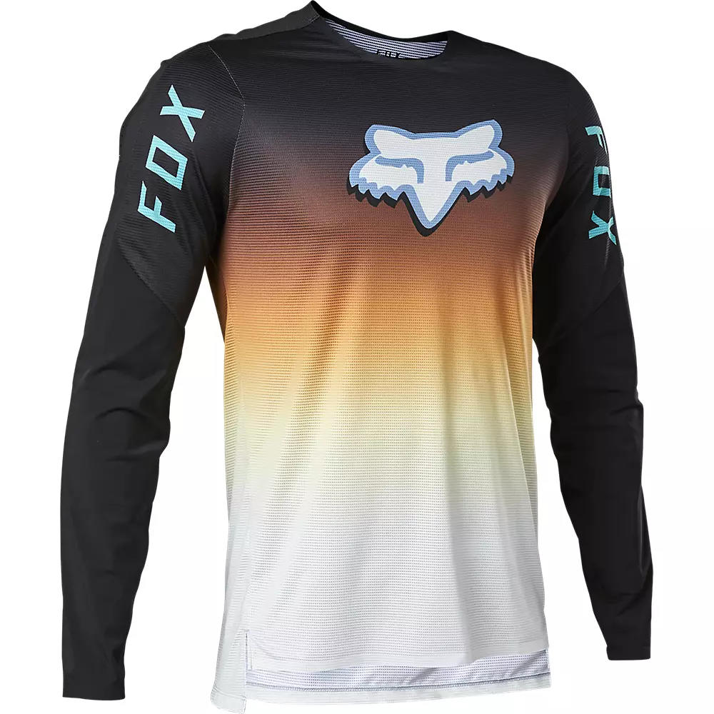 Polera Hombre Bicicleta Manga Larga Flexair Race Spec - Talla: XXL, Color: Negro-Naranjo