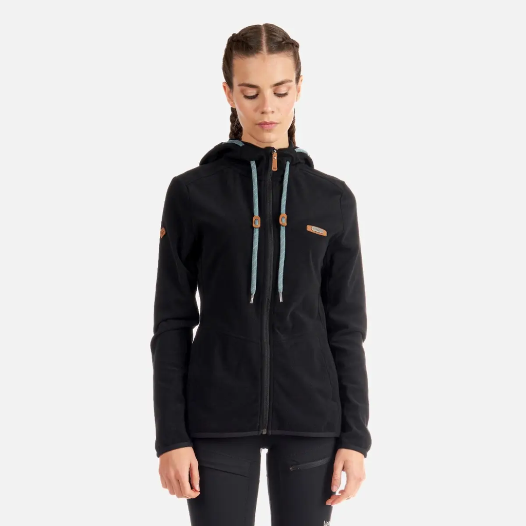 Miniatura Poleron Mujer Stripes Nano-F Full Zip Hoody I21 - Talla: XS, Color: Negro