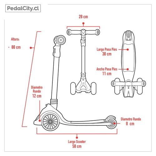 Miniatura Scooter Fold - Color: Red