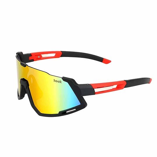 Lente Multisport Con 2 Micas Y Clip Optico - Color: Rojo