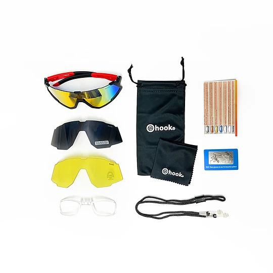 Miniatura Lente Multisport Con 2 Micas Y Clip Optico - Color: Rojo
