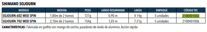 Caña Shimano Sojourn 602 Medspin -