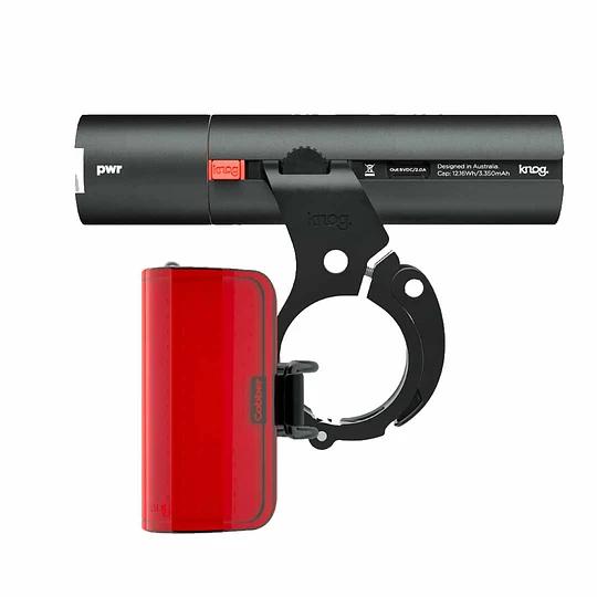 Set Luces Pwr Road 700 Y Mid Cobber Trasera Y Pwr Mount - Color: Negro