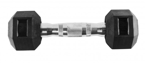 Mancuerna Hexagonal Goma Cromada - Formato: 5 Kg