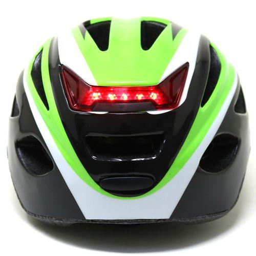 Casco Cross Country con Luz Trasera Integrada - Color: negro/verde