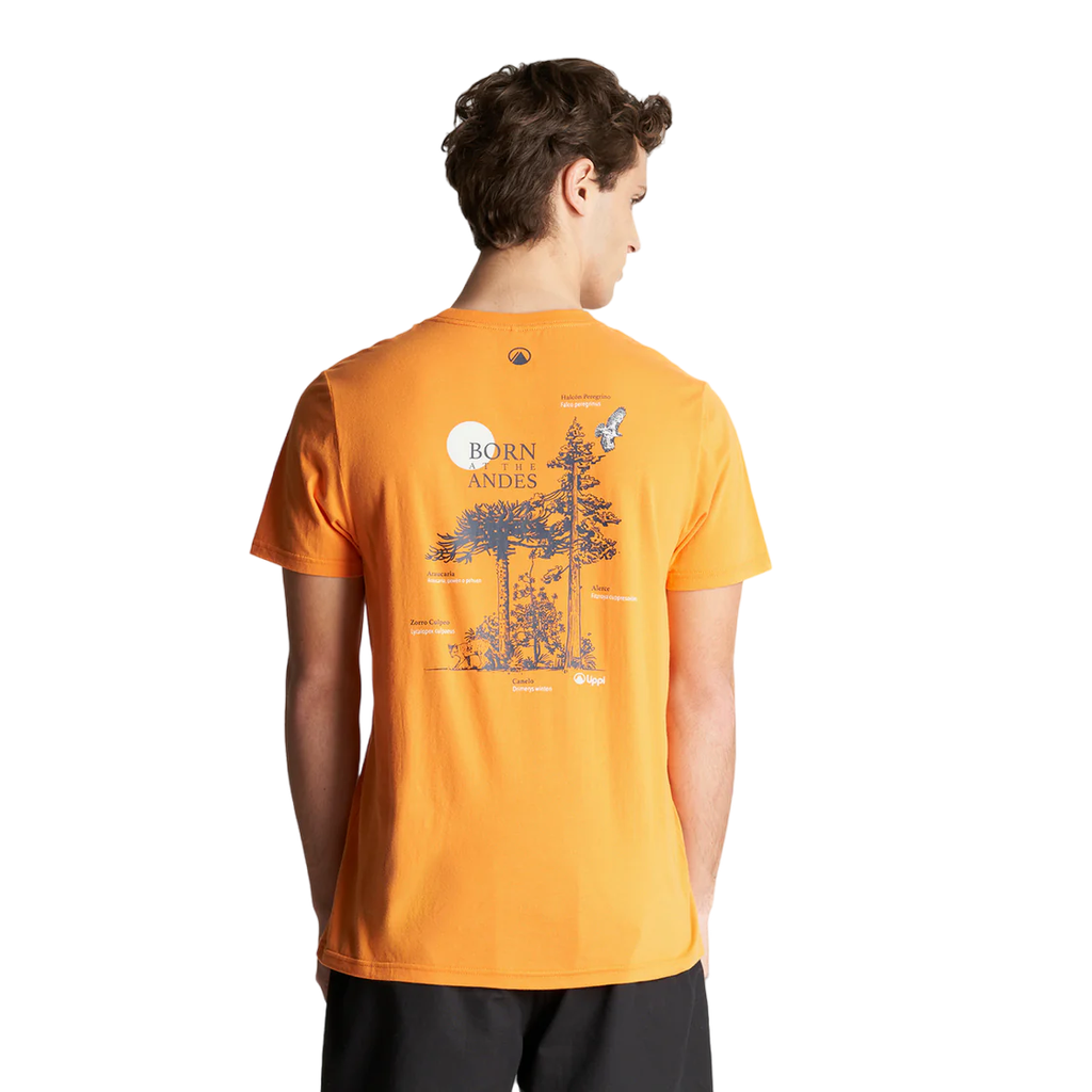 Polera Hombre Andes Forest T-Shirt  - Color: Mandarina