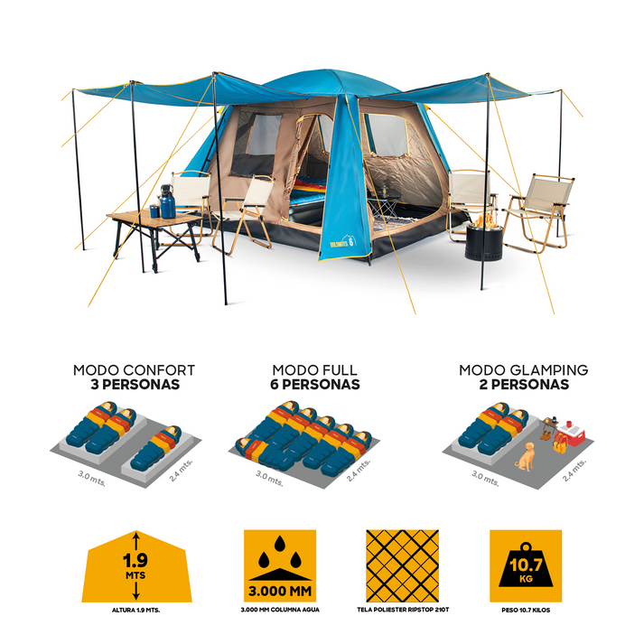 Miniatura CARPA RAIN COVER 3000 MM QUINTAY COLUMNA DE AGUA 3 X 3 - Color: Azul/ Amarillo