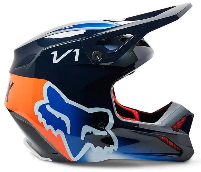 Miniatura Casco Moto V1 Toxsyk  - Color: Azul - Naranja
