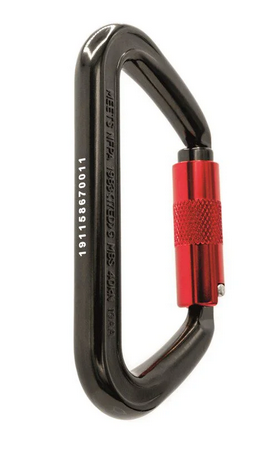 Mosquetón Aluminio Nfpa Tipo D 3 Lock - Color: Negro-Rojo