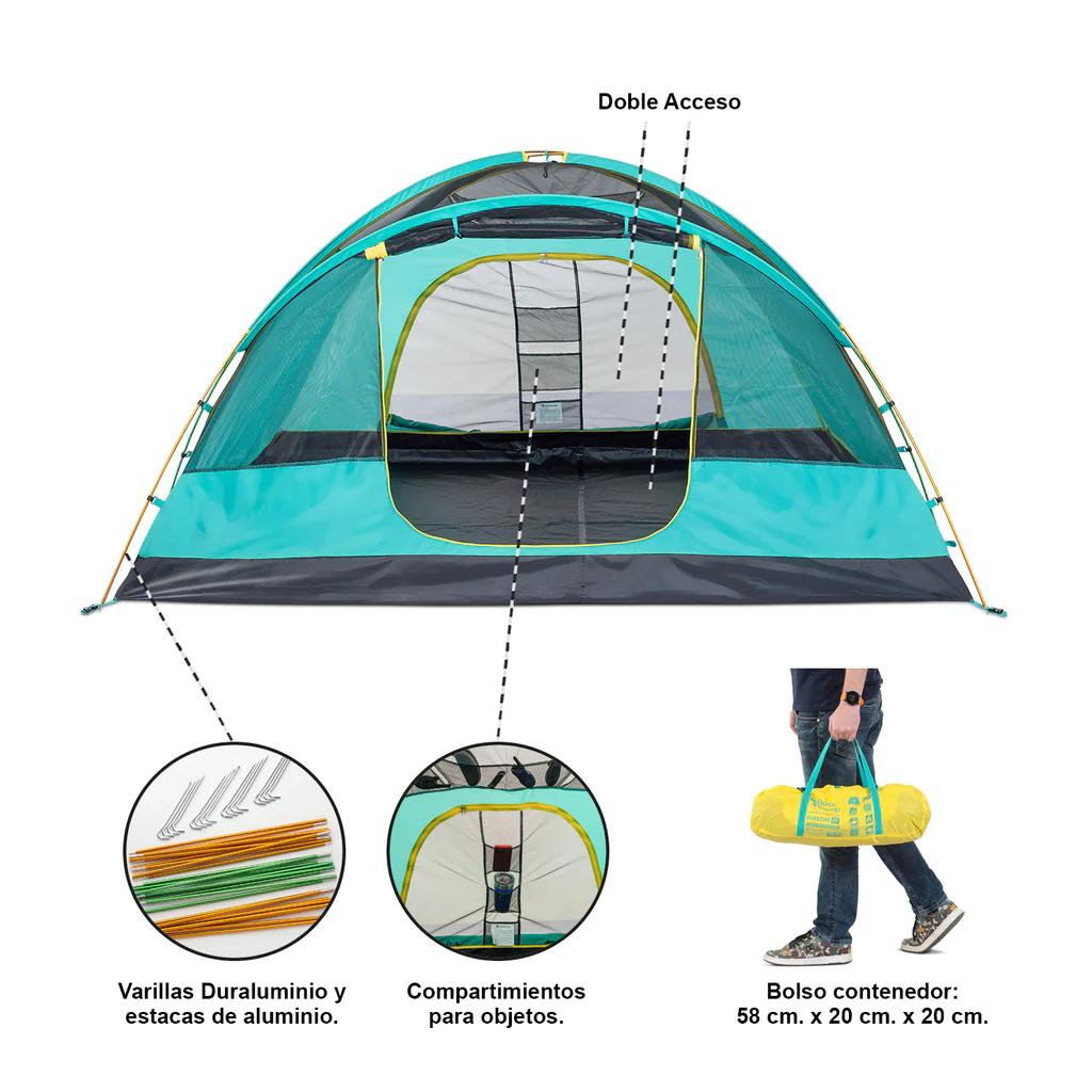 Miniatura Carpa Técnica Puelche IV, 4 Personas Doble Capa -