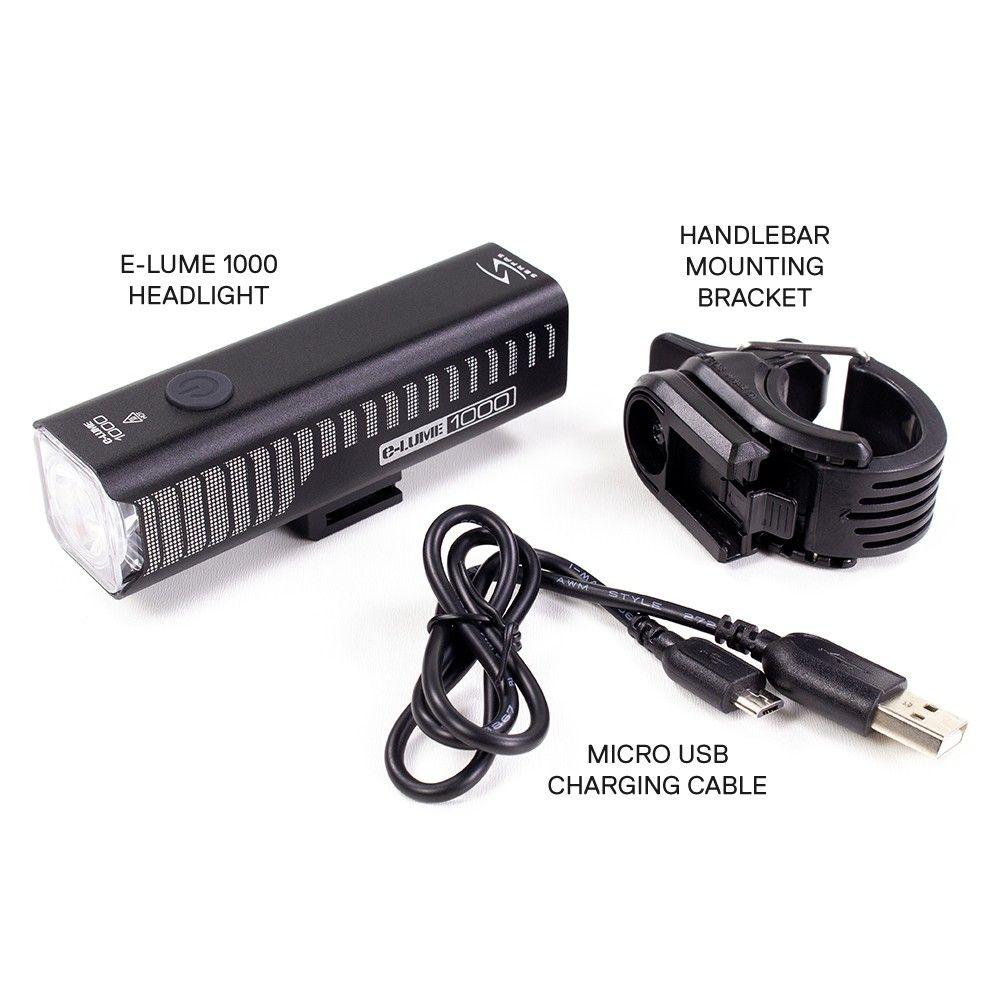 Miniatura Luz Delantera E-Lume 1000 Lumens Usb -