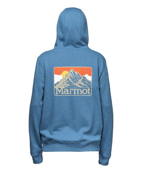Polerón Hombre Mountain Peaks Zip Hoody - Color: Celeste