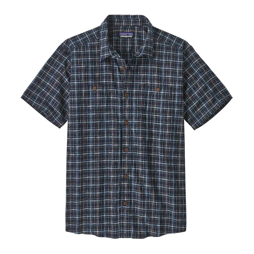 Camisa Hombre Back Step Shirt  - Color: Azul Cuadros