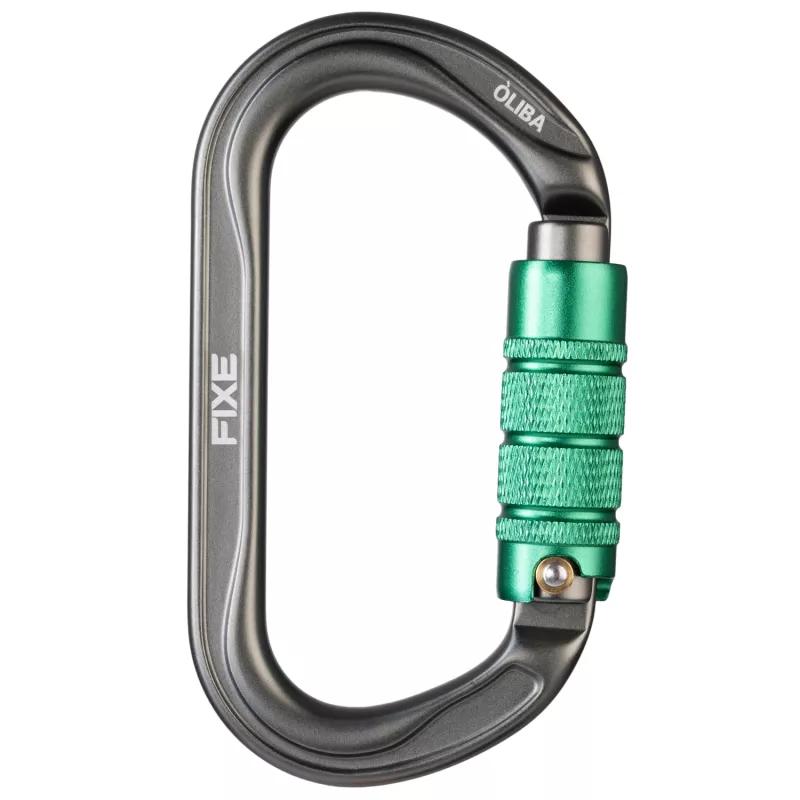 Mosquetón Aluminio Oval 3 Tiempos 25kN Óliba Triple Lock