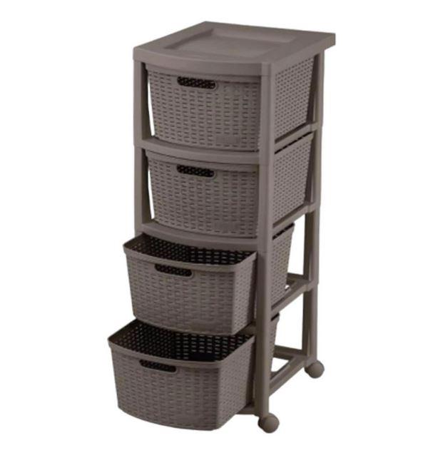 Cajonera Plástico Rattan 4 Cajones
