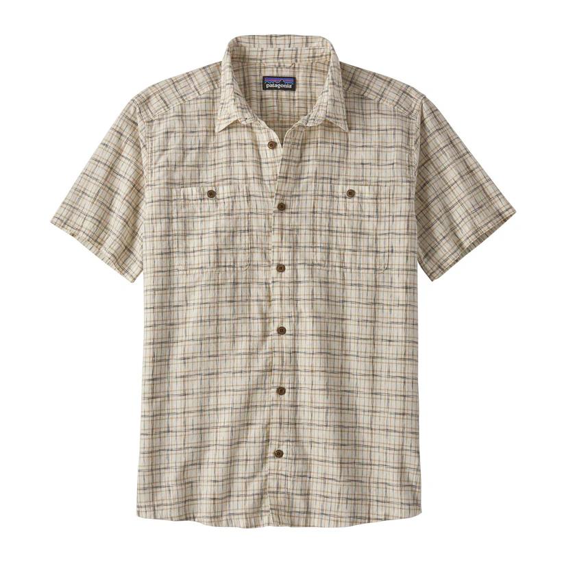 Camisa Hombre Back Step Shirt  - Color: Blanco Cuadros