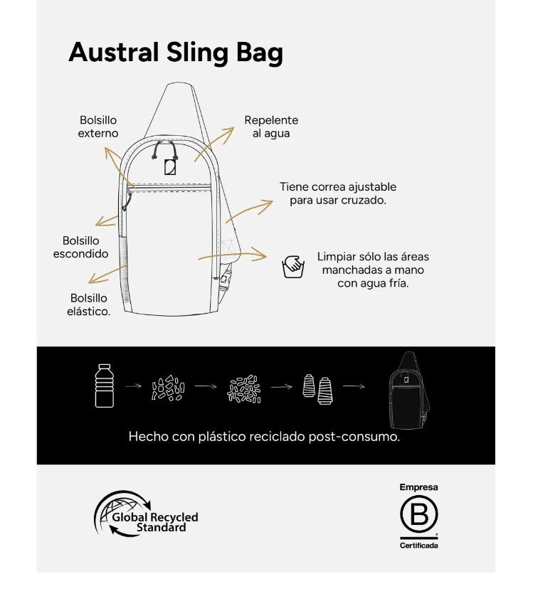 Miniatura Bolso Austral Sling - Color: Negro