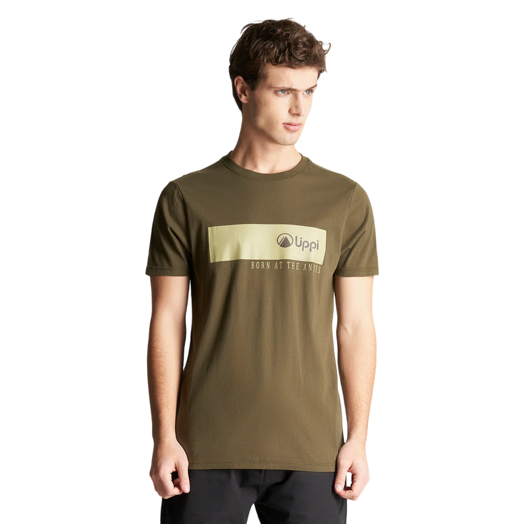 Polera Hombre Logo Lippi T-Shirt Front Line - Color: Oliva Oscuro