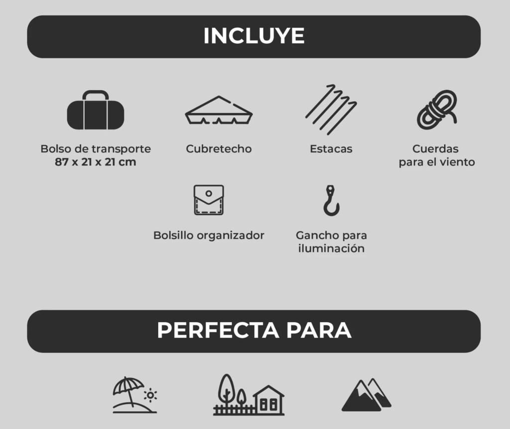 Miniatura Carpa Automática Black Out Antuco 4 Personas -