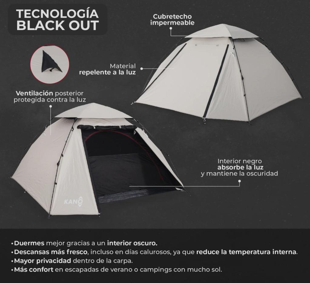 Miniatura Carpa Automática Black Out Antuco 4 Personas -