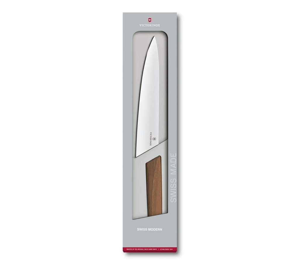 Cuchillo Cocina Swiss Modern Madera 22 cm - Color: Plateado, Formato: Mango De Madera