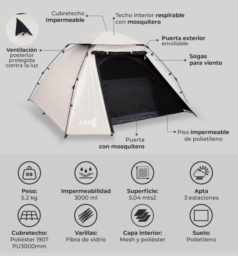 Miniatura Carpa Automática Black Out Antuco 4 Personas -
