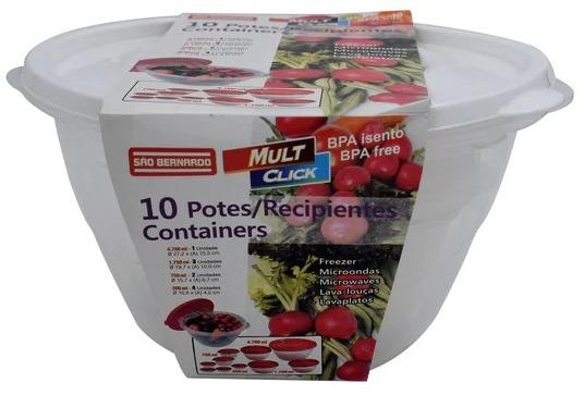 Set De 10 Contenedores De Plastico -