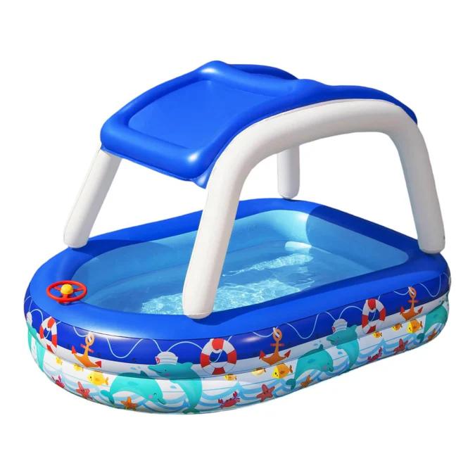 Miniatura Piscina Inflable Con Toldo Desmontable 213x155x132cm -