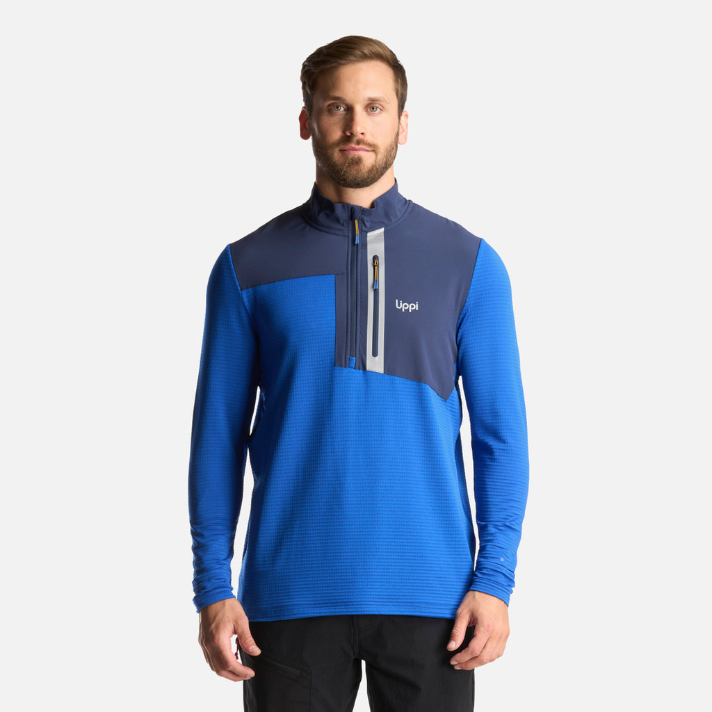 Poleron Hombre Karova Nano F 1/4 Zip - Color: Azul