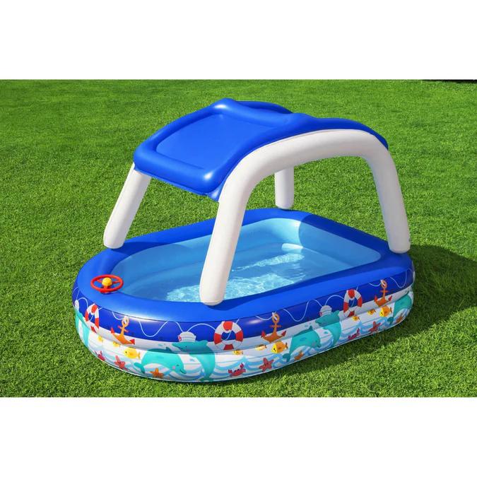 Miniatura Piscina Inflable Con Toldo Desmontable 213x155x132cm -