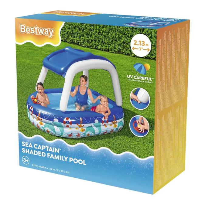 Miniatura Piscina Inflable Con Toldo Desmontable 213x155x132cm -