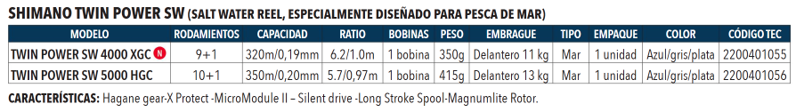 Carrete de Pesca Twin Power SW 4000 -