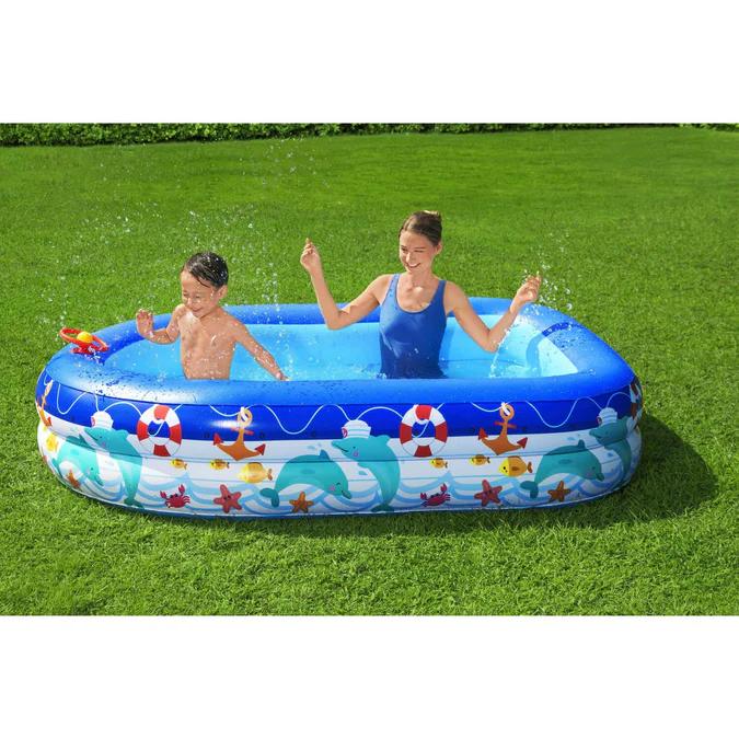 Miniatura Piscina Inflable Con Toldo Desmontable 213x155x132cm -