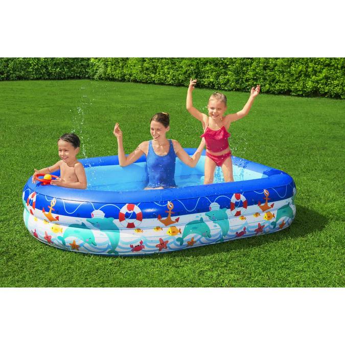 Miniatura Piscina Inflable Con Toldo Desmontable 213x155x132cm -