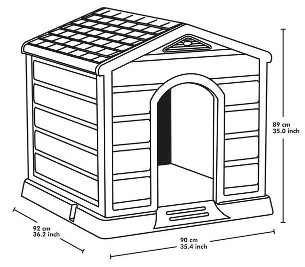 Miniatura Casa Para Perro Grande Techo 92 x 90 x 89 Cms -