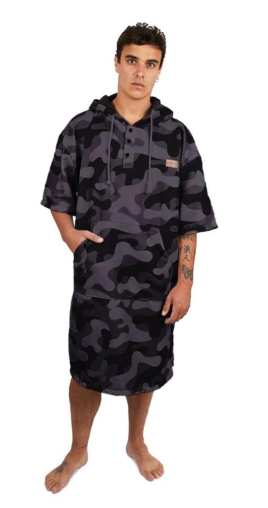 Poncho Terry Camo - Color: Negro