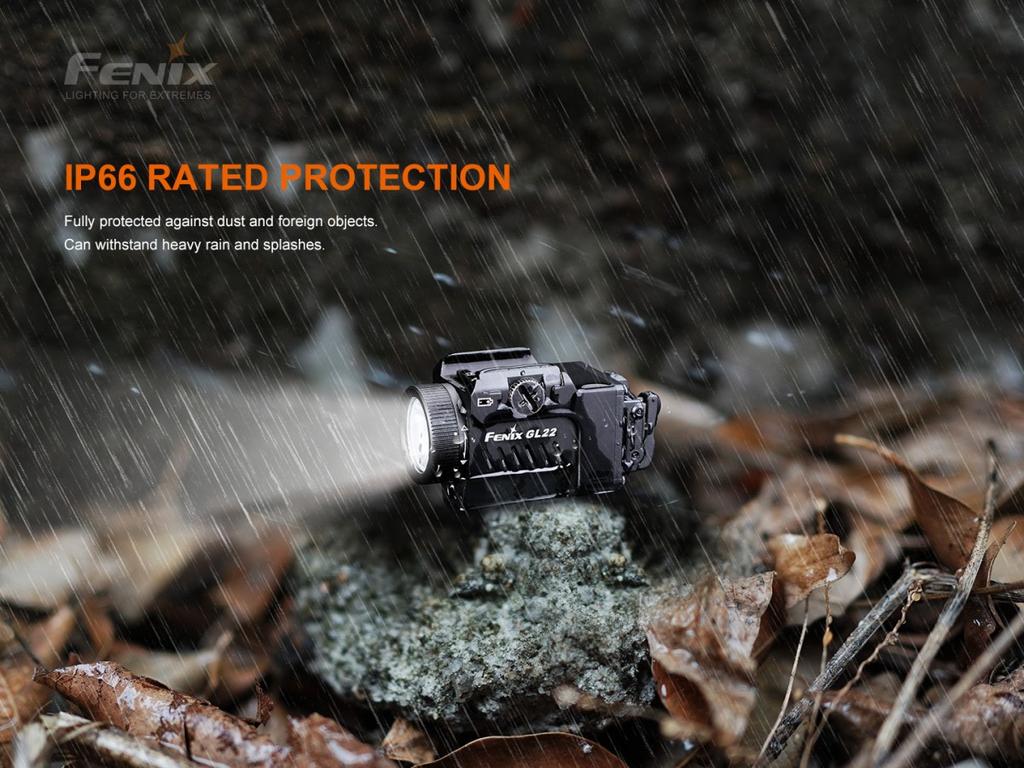 Miniatura Linterna Para Pistolas Con Láser GL22 - Color: Negro