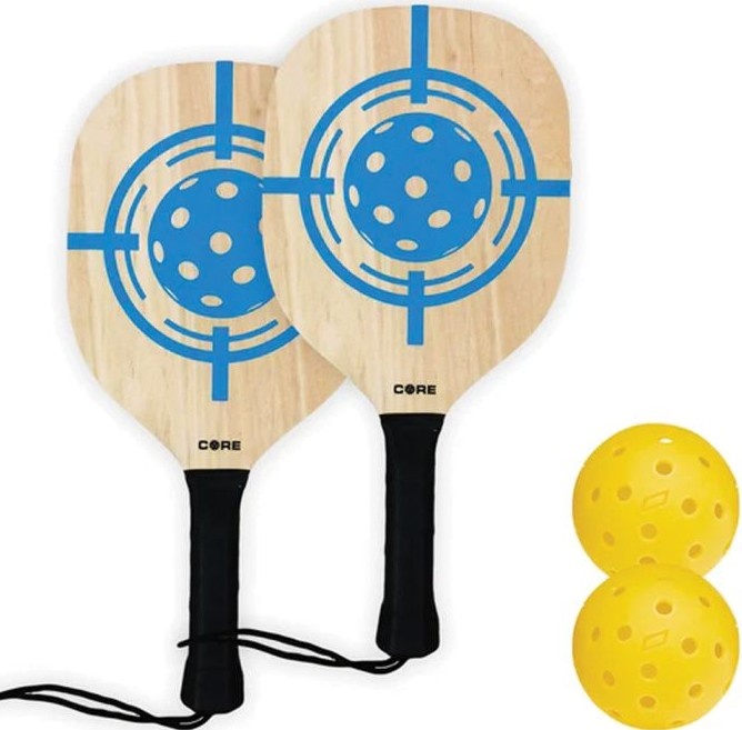 Set De Palas De Madera Y Bolas De Pickleball
