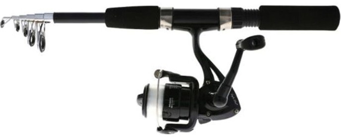 Combo De Pesca Pack-It Spinning Con Caña Telescópica 1.68 Mt Y Reel