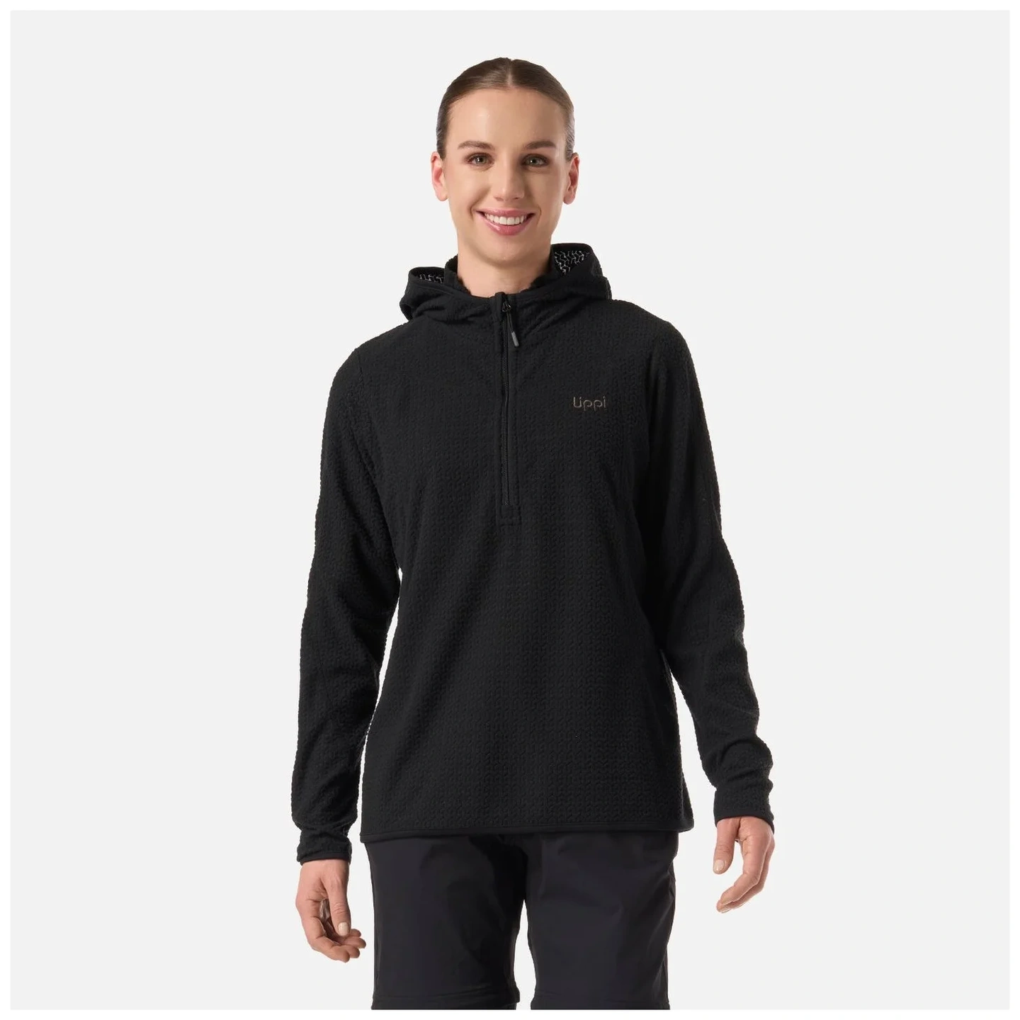 1/4 Zip Hoody Negro