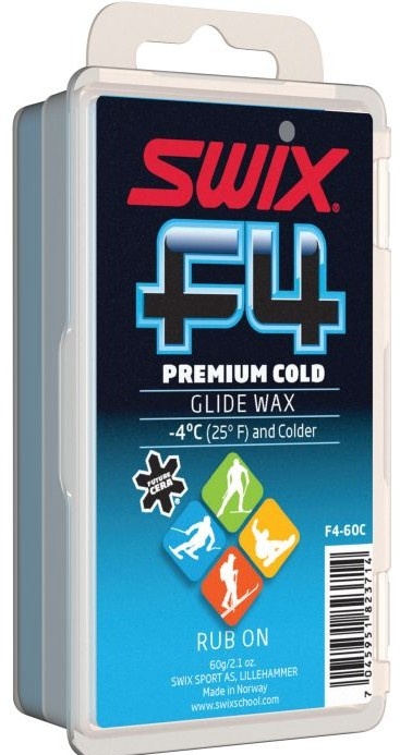 Cera De Deslizamiento F4 GlideWax Rub-On With Cork Para Esquís Y Snowboard