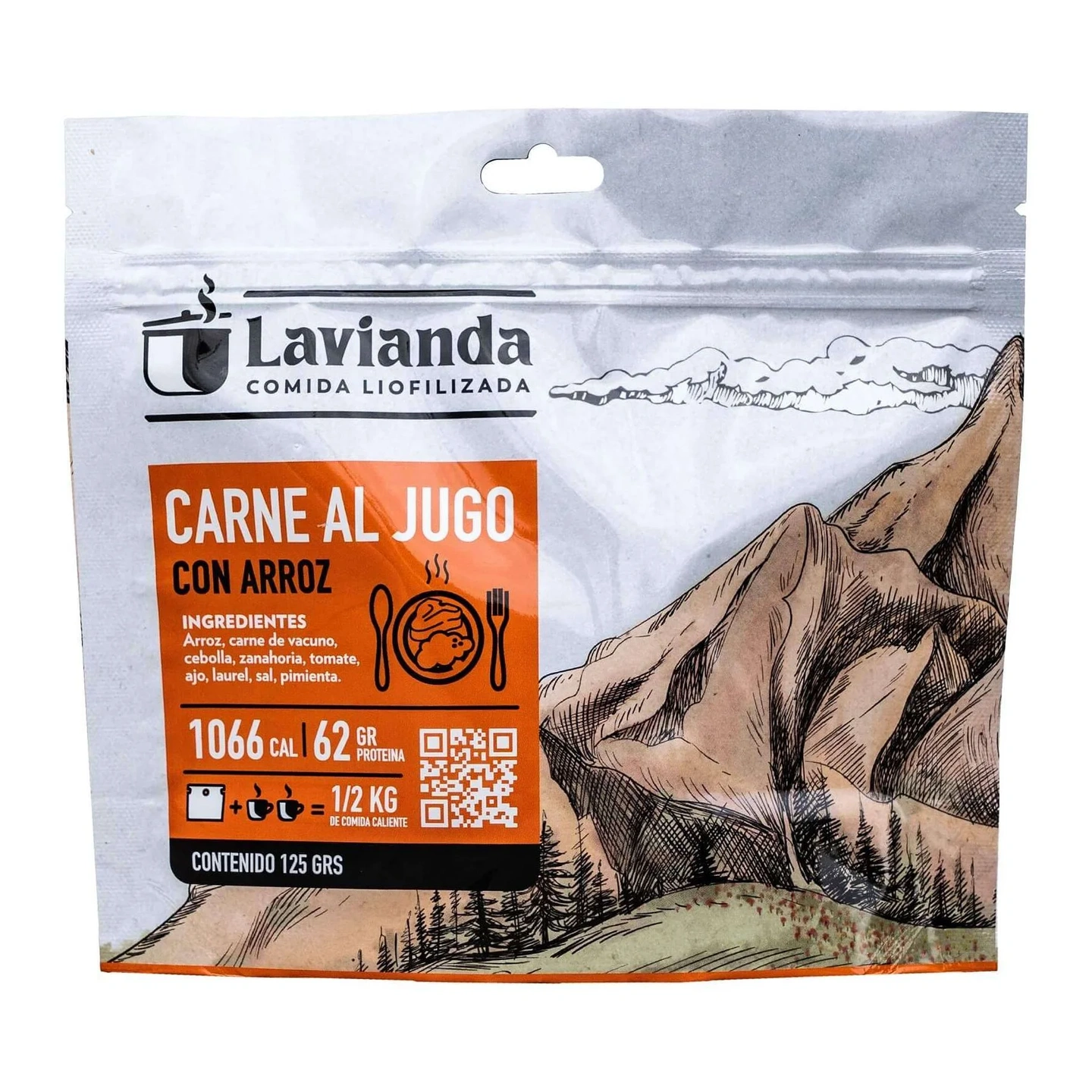 Comida Liofilizada Carne Al Jugo Con Arroz 125 Gr