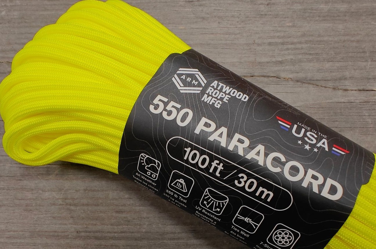 Miniatura Cuerda Paracord 550 100 Feet 30 Mts - Color: Amarillo