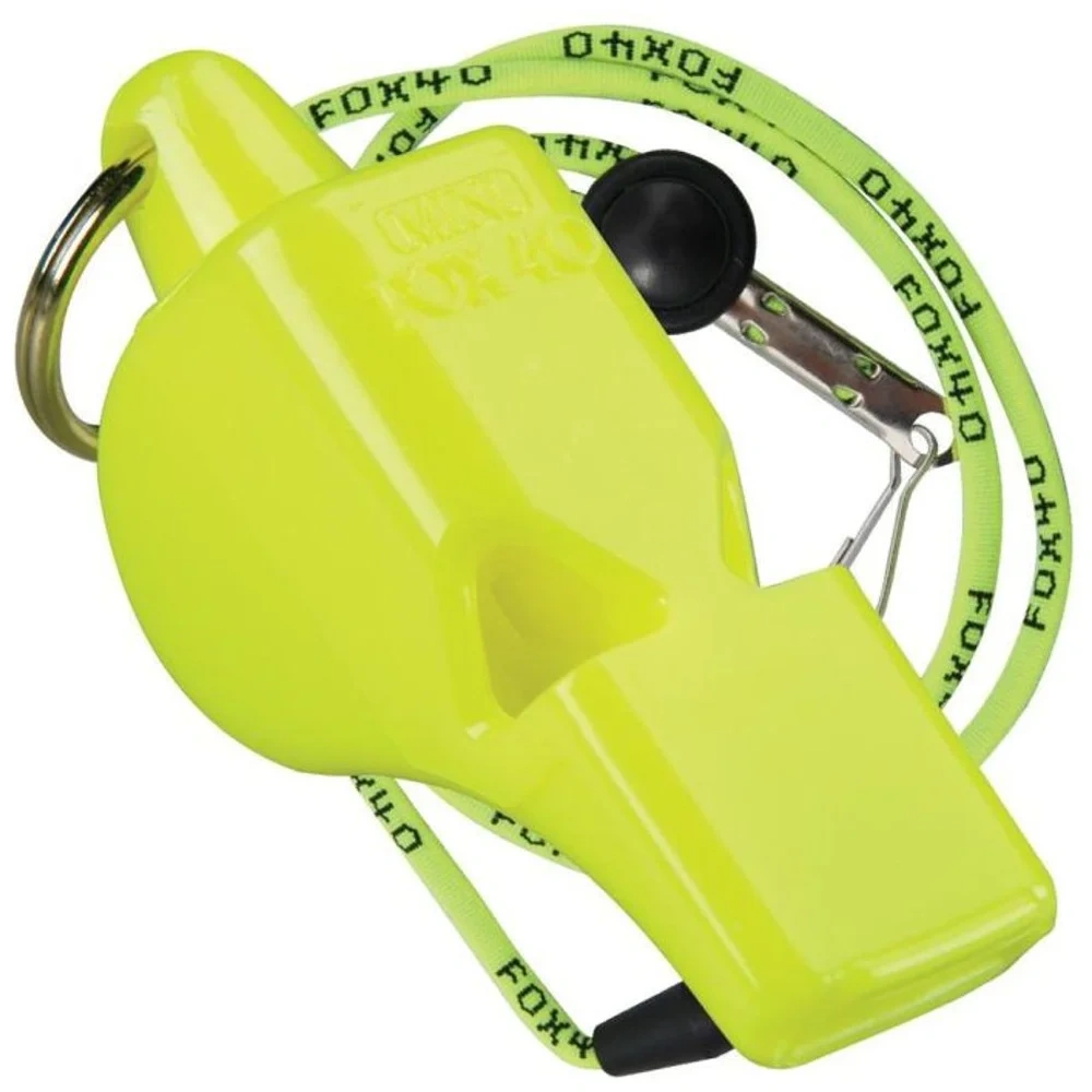 Silbato Mini de Seguridad con Cordón Amarillo