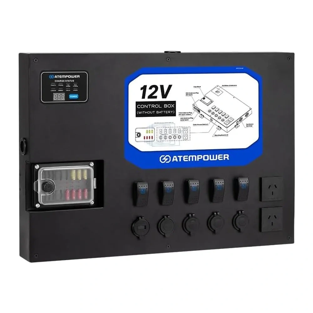 Caja Control 12V Con Inversor 1500W Y Cargador Dc 40A
