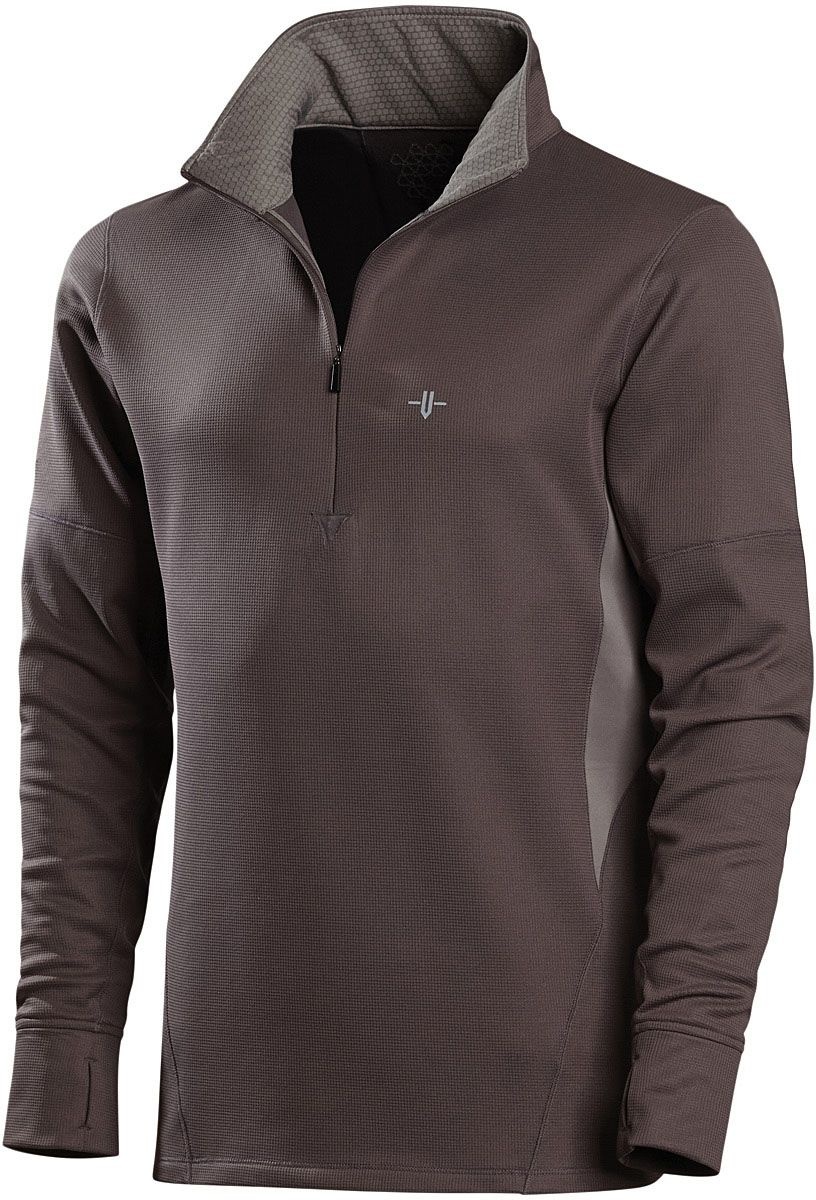 Polera Manga Larga Mens Ls Zip Bedrock Med - Color: Gris Oscuro